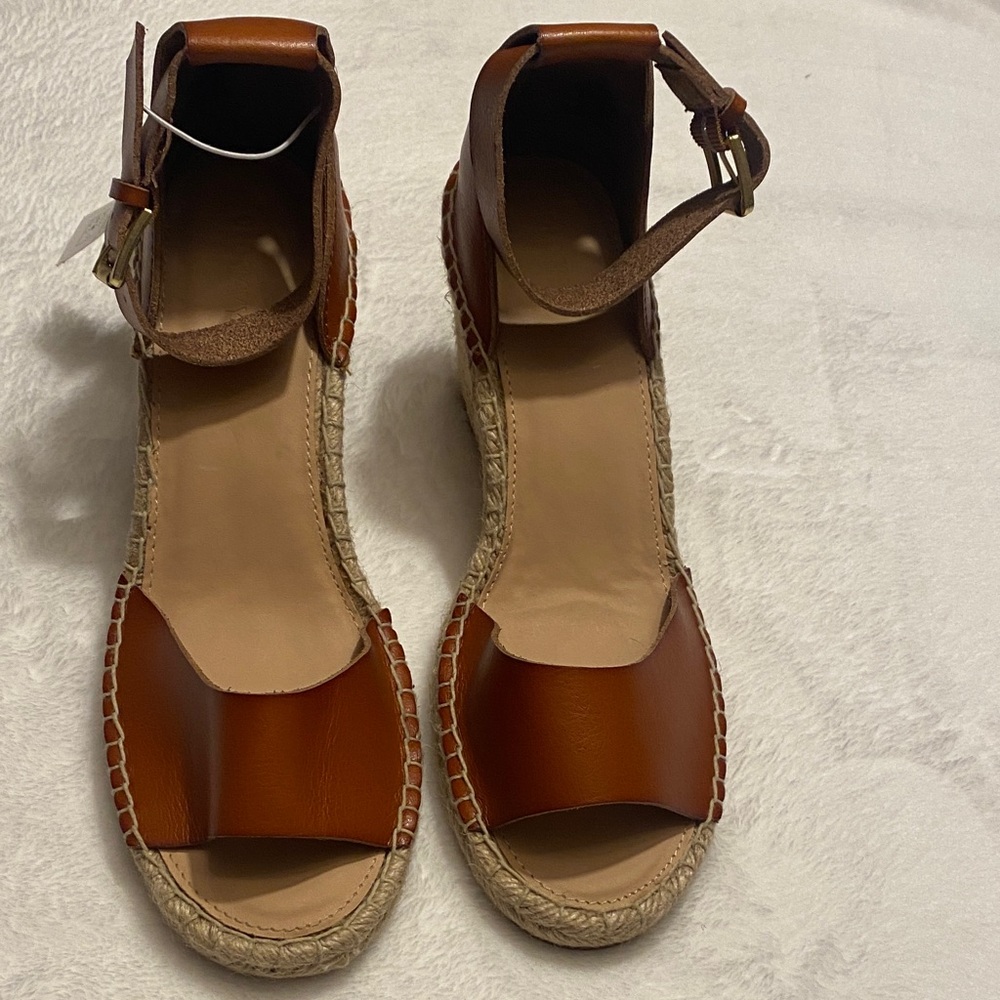 Old Navy Brown leather Espadrille Sandals